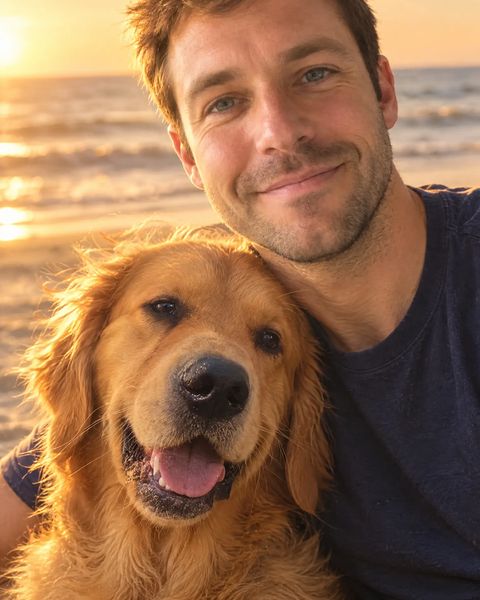 By the sea, an example portrait